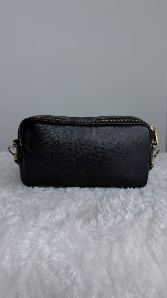 PRADA Camera Saffiano double zip Black
