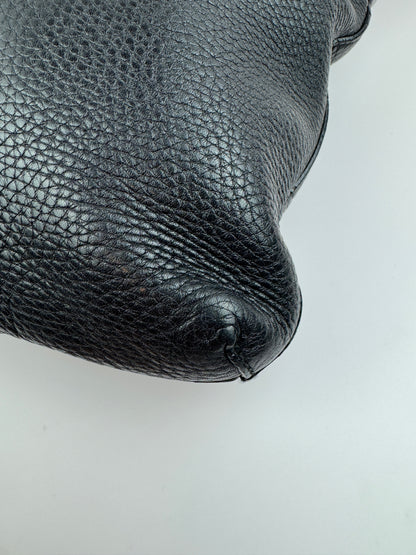 GUCCI Interlocking GG Leather Messenger Black