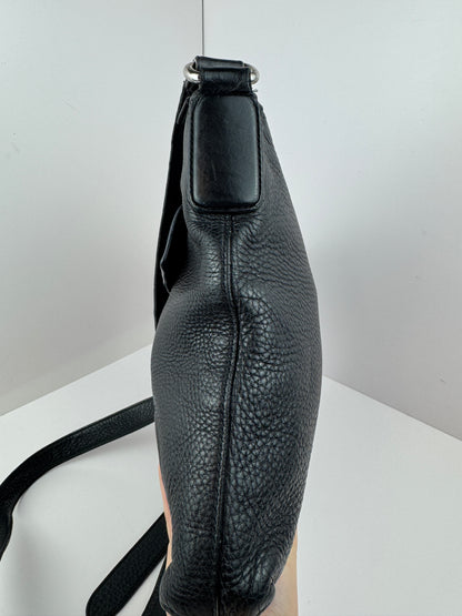 GUCCI Interlocking GG Leather Messenger Black