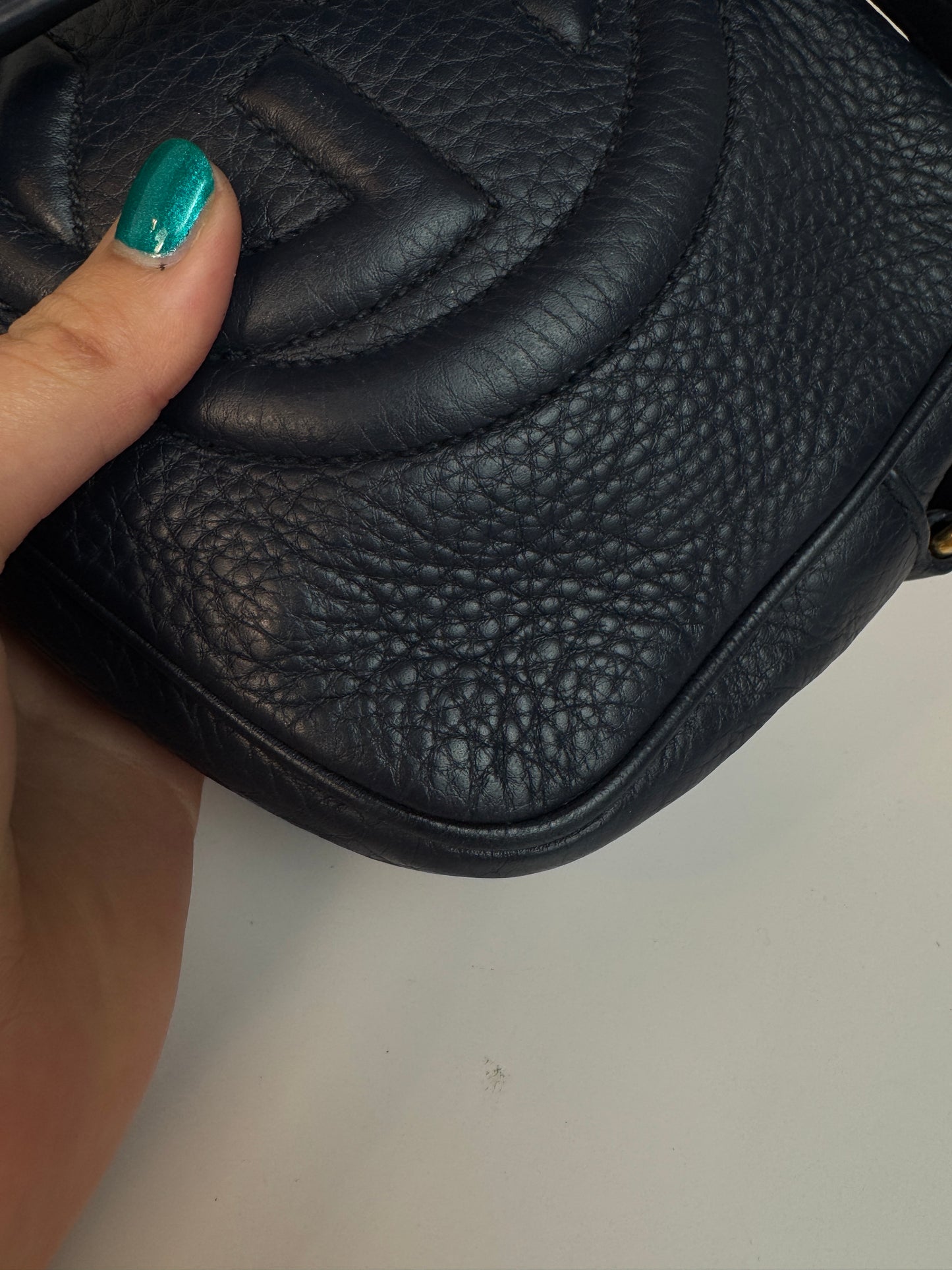 Gucci Soho Disco Camera bag in Navy leather Crossbody