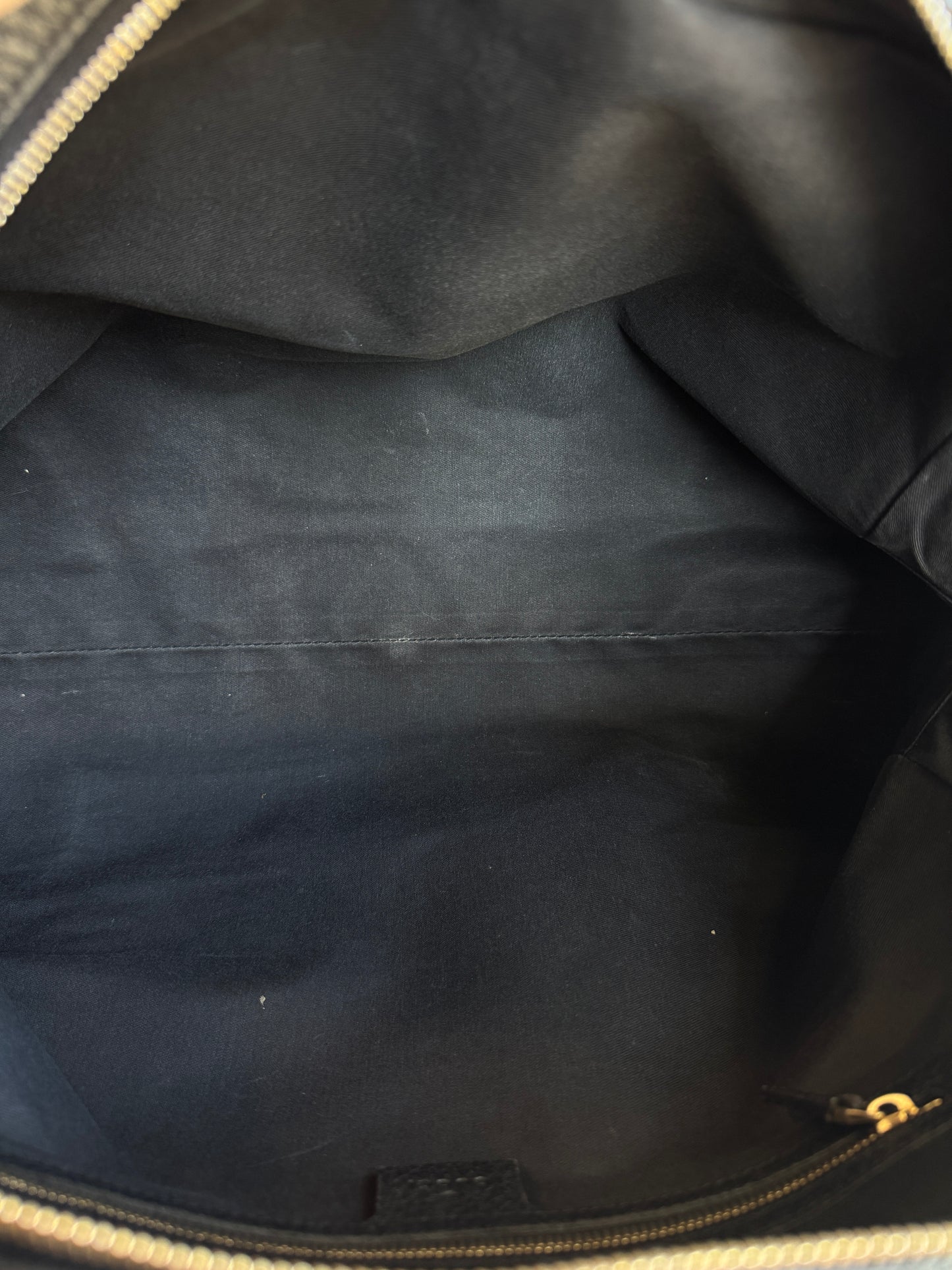 Gucci Web Pebbed Leather Blonde Bowler