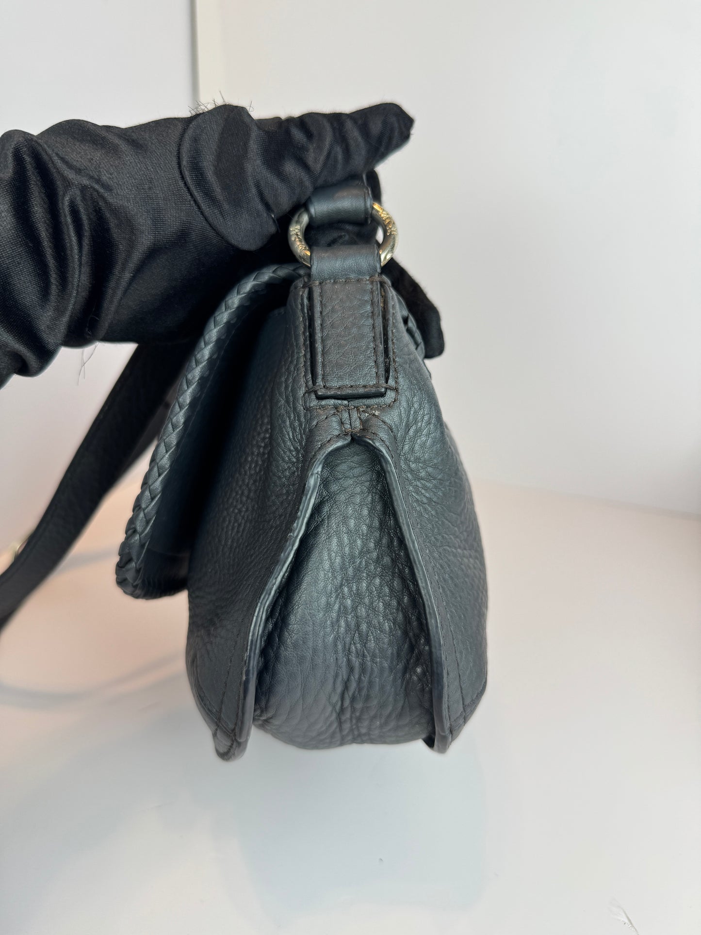 Mcm Leather flap crossbody Dark grey