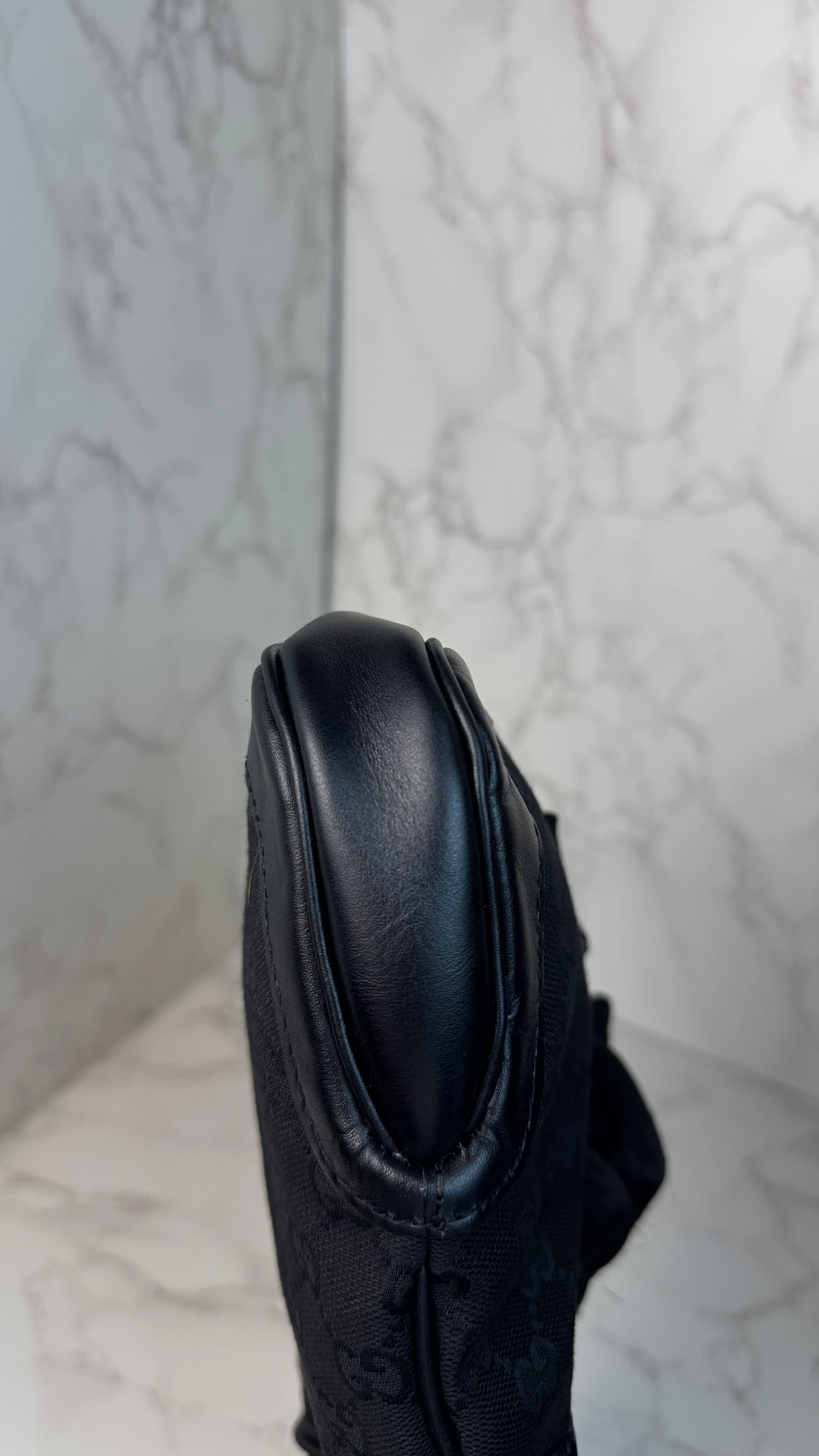 Gucci Jackie Hobo GG Canvas Shoulder Bag Black (Vintage)