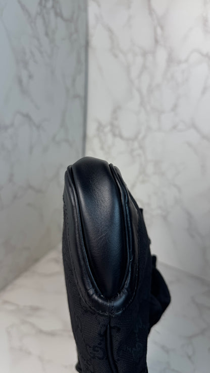 Gucci Jackie Hobo GG Canvas Shoulder Bag Black (Vintage)