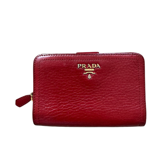 Prada leather Red wallet