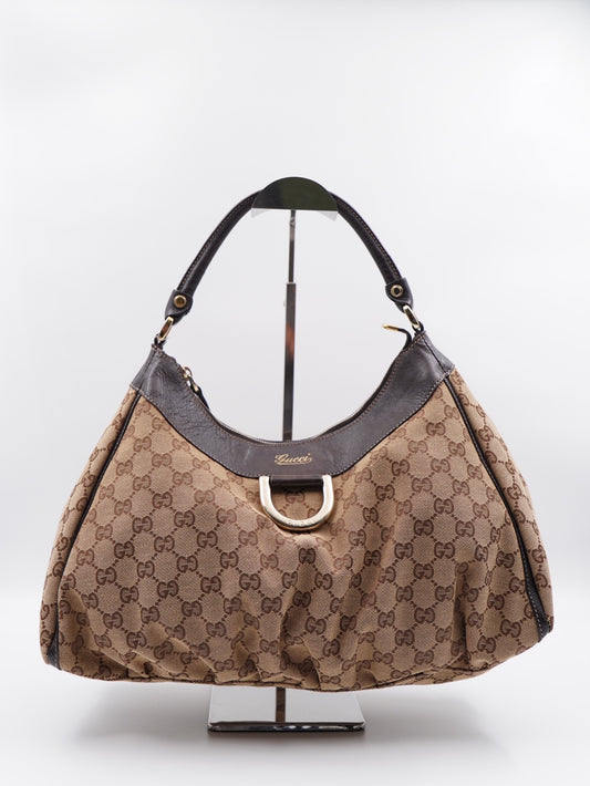 Gucci Brown GG Canvas Abbey D-Ring Shoulder Bag (Vintage)