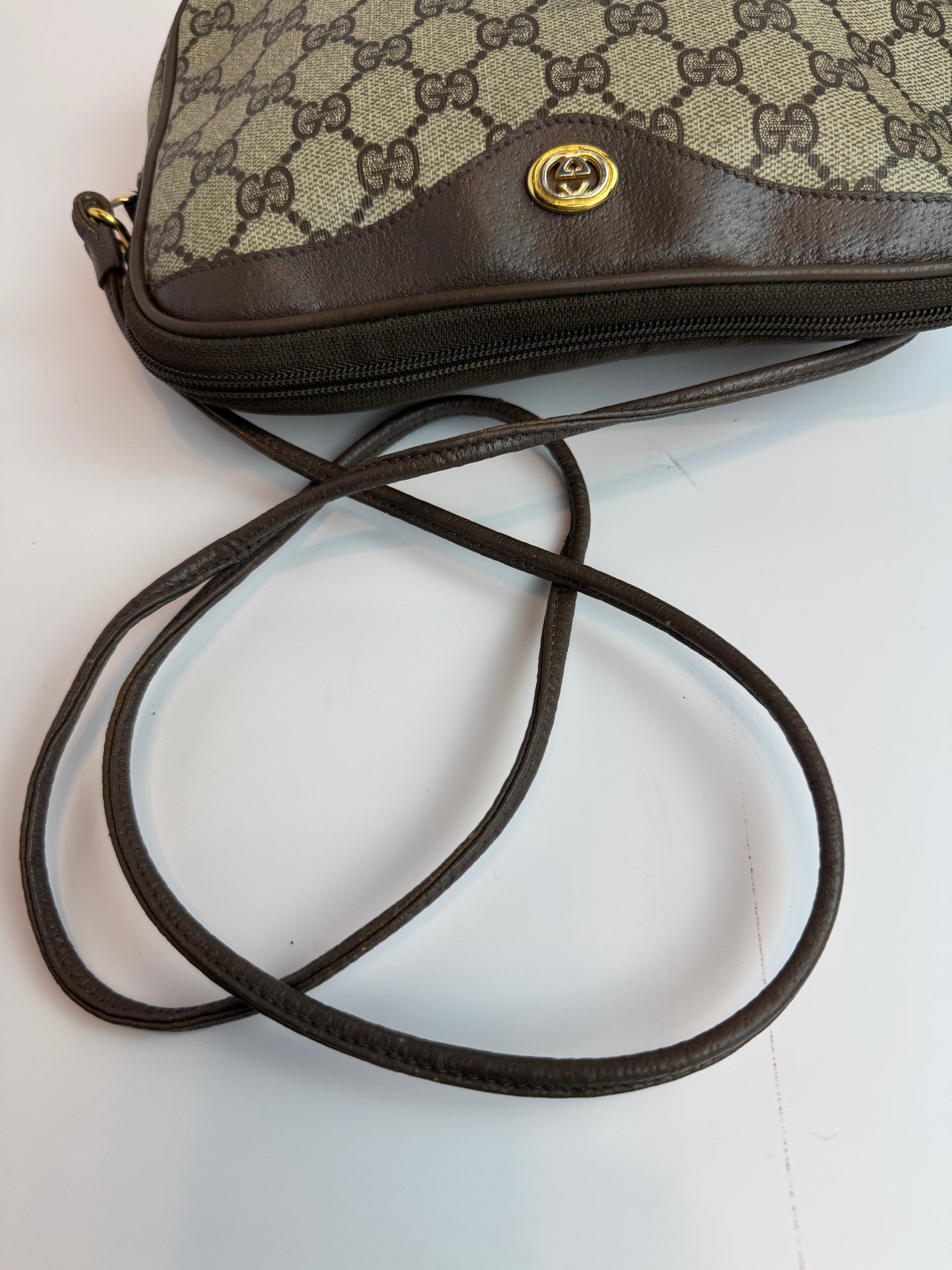 GUCCI Vintage Crossbody GG Coated Canvas