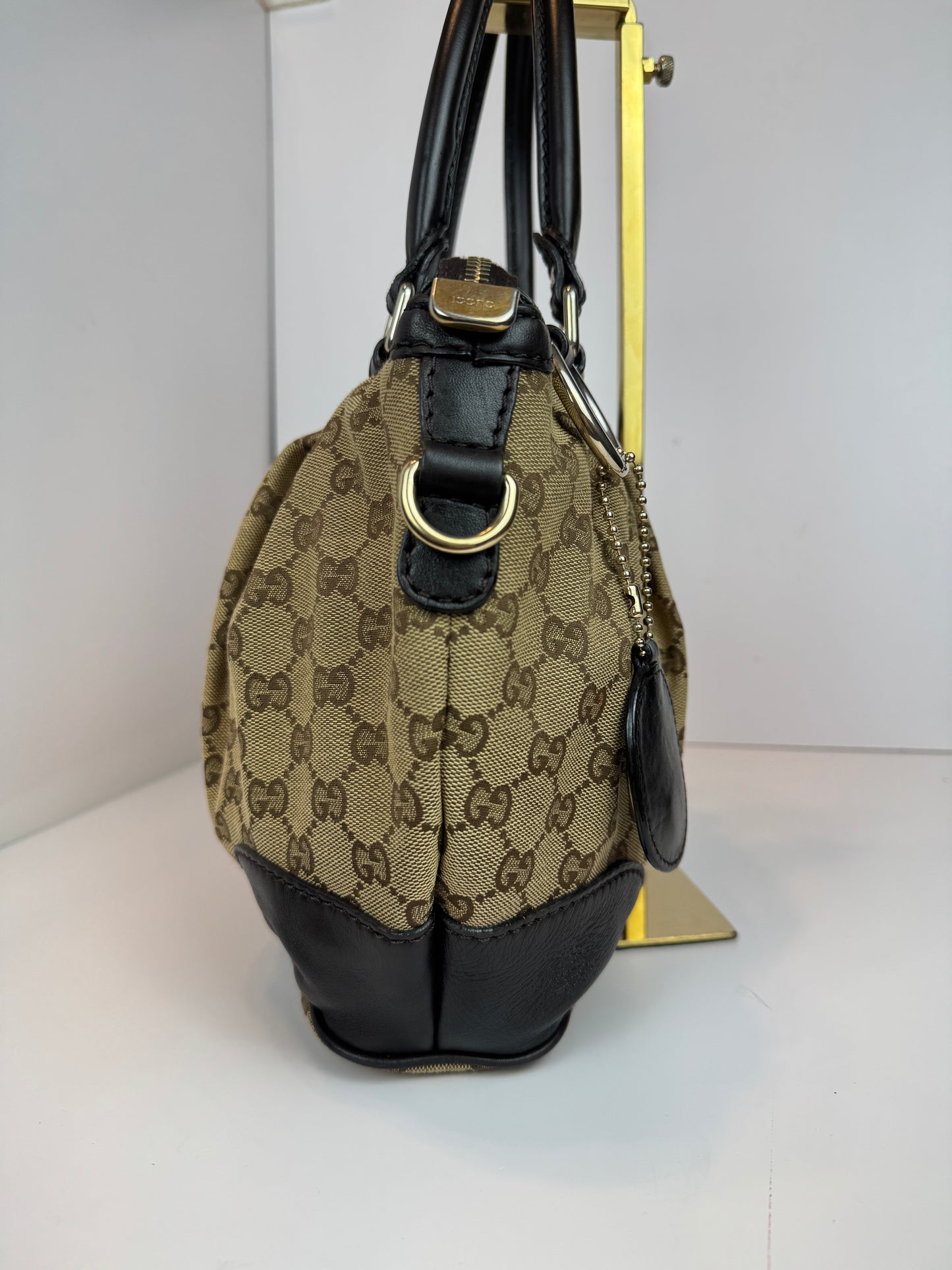 GUCCI Sukey Crossbody GG Canvas Brown