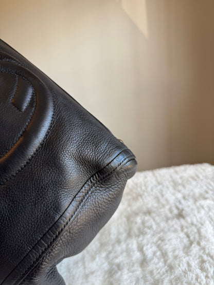 GUCCI Soho Zip Tote Leather Small Black