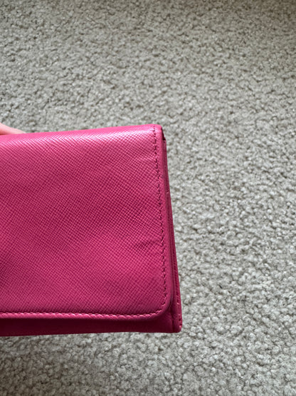 Prada saffianon Pink wallet