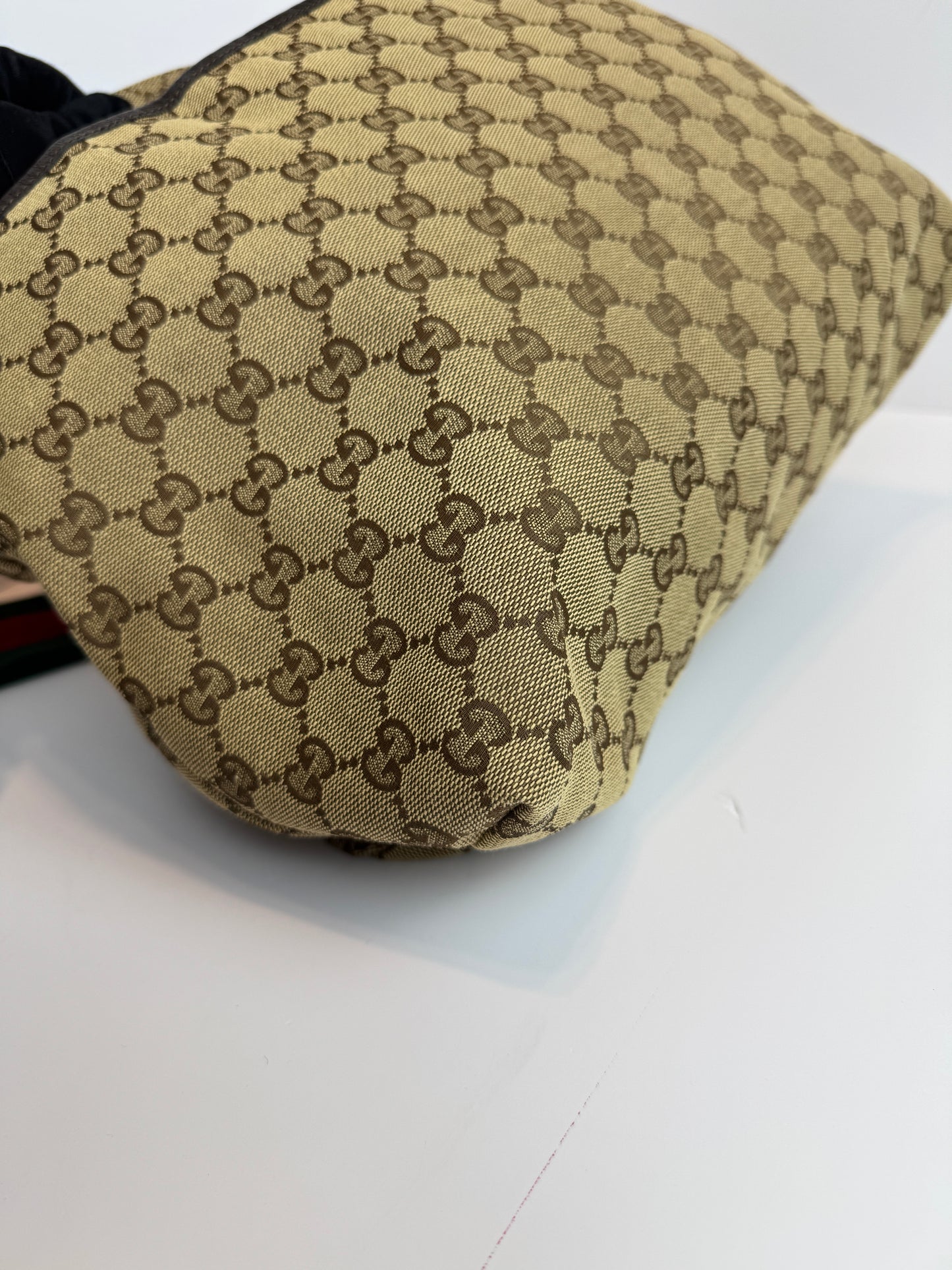 GUCCI Web Stripe GG Canvas Brown