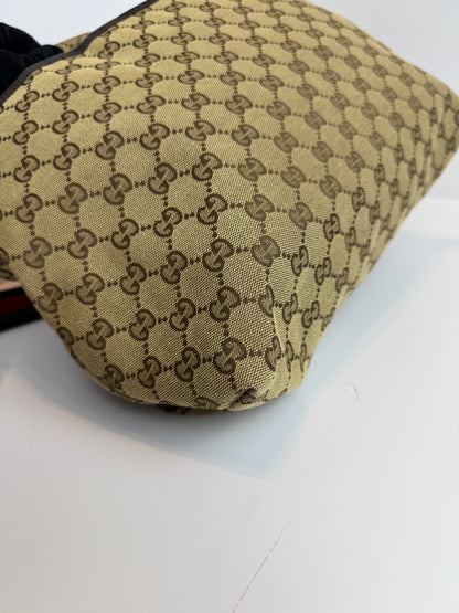 GUCCI Web Stripe GG Canvas Brown