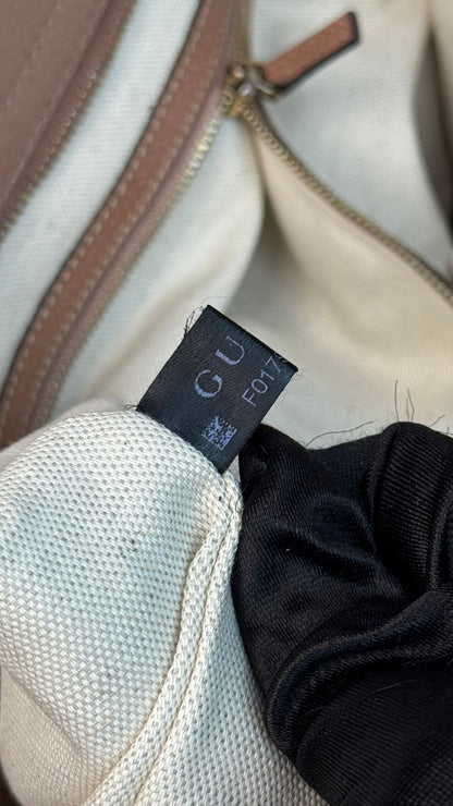 Gucci Bree GG Canvas Tote Shoulder Bag Nude