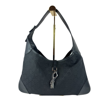 GUCCI Lobster Clasp Jackie O Hobo  Shoulder monogram Black