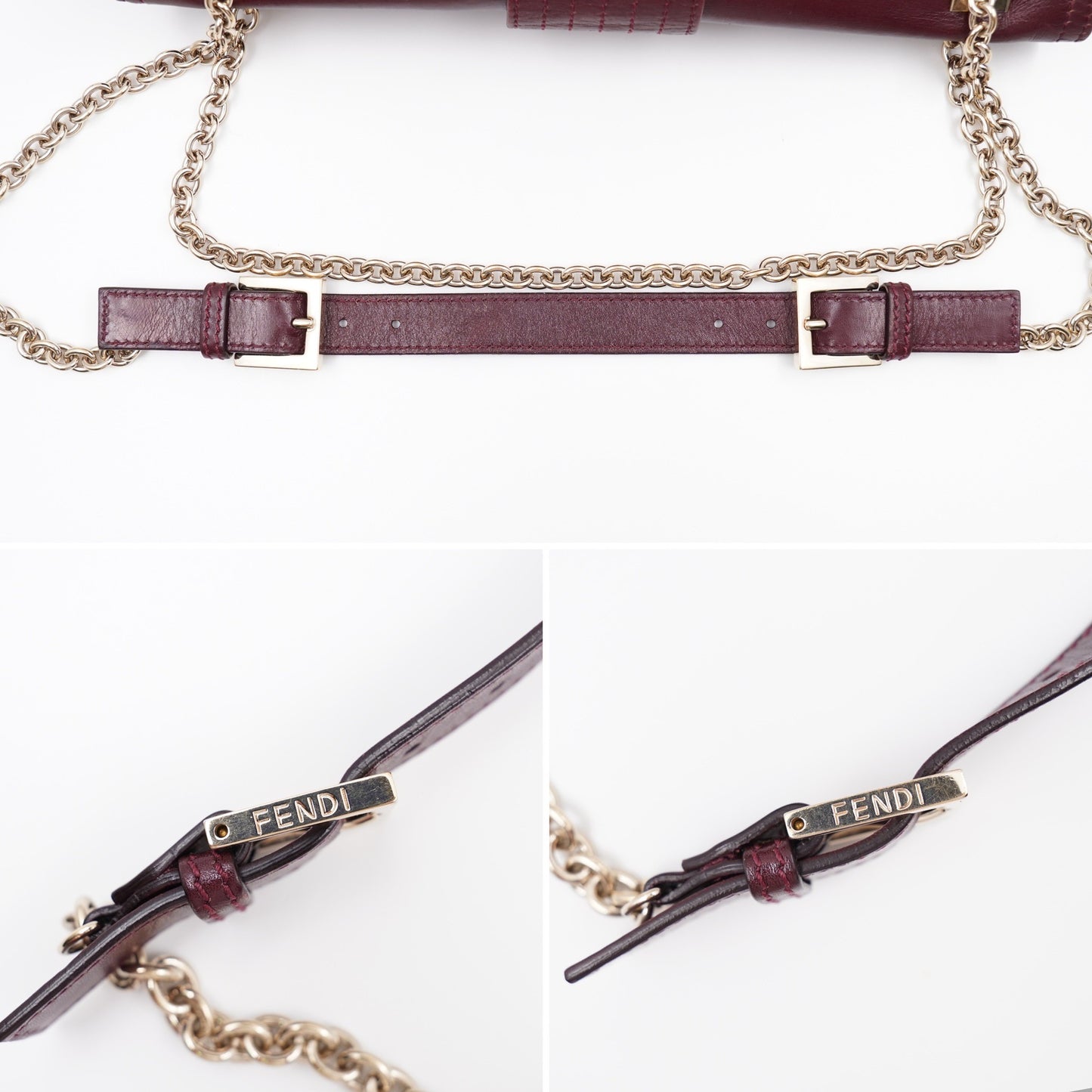 Fendi Purple Leather Maxi Baguette Flap