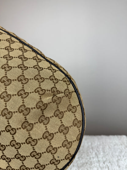 GUCCI Web Hobo New ladies GG Canvas Dark Brown