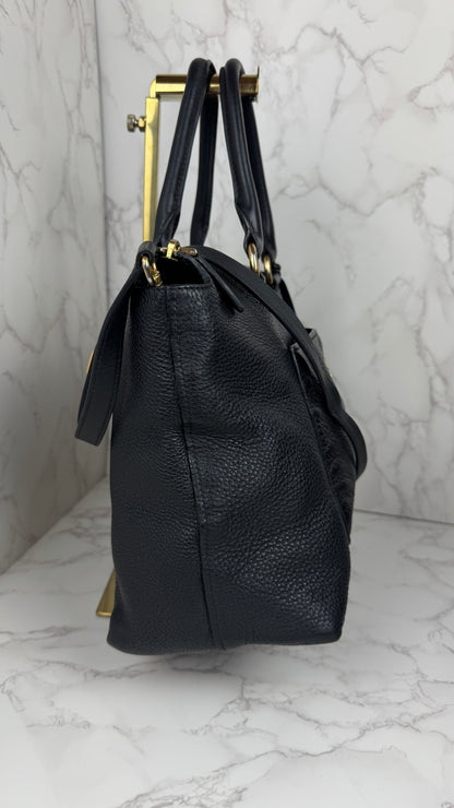 Prada Vitello Daino Leather Tote Black