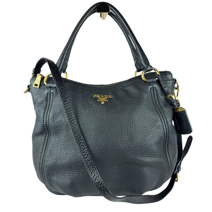 Prada Vitello Daino Zip Tote Nero Black