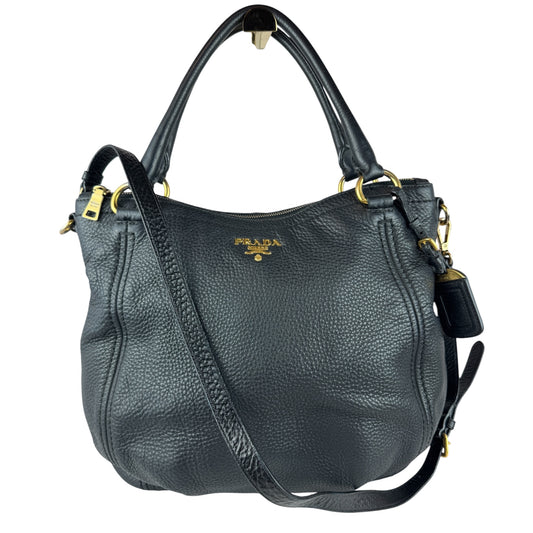 Prada Vitello Daino Zip Tote Nero Black