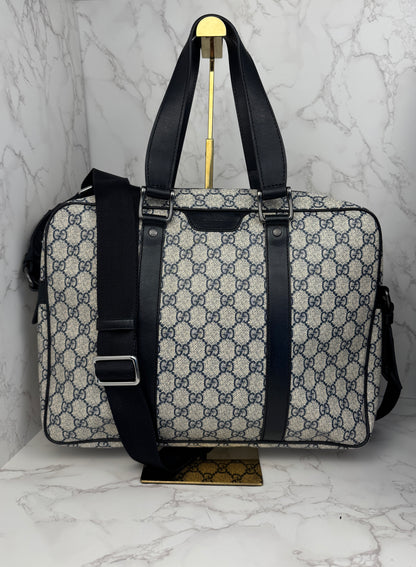 Gucci Briefcase Convertible Zip Around GG Coated Canvas Medium