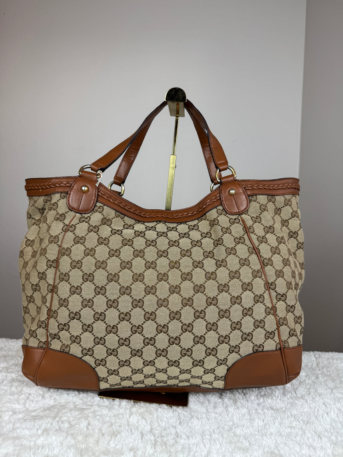 GUCCI Tote GG Canvas Brown
