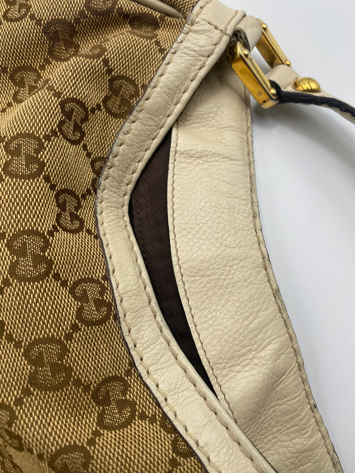 GUCCI New ladies Hobo GG Canvas White