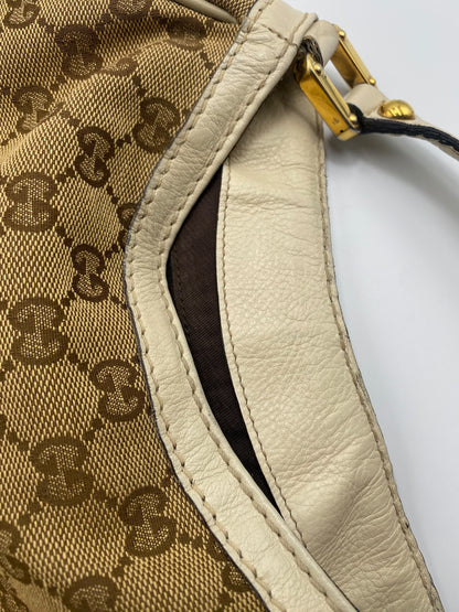 GUCCI New ladies Hobo GG Canvas White