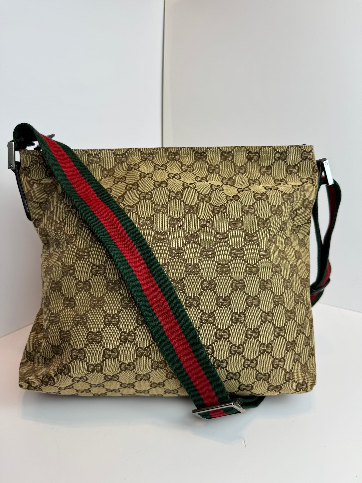 GUCCI Web Stripe GG Canvas Brown