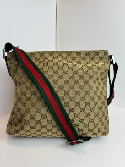 GUCCI Web Stripe GG Canvas Brown