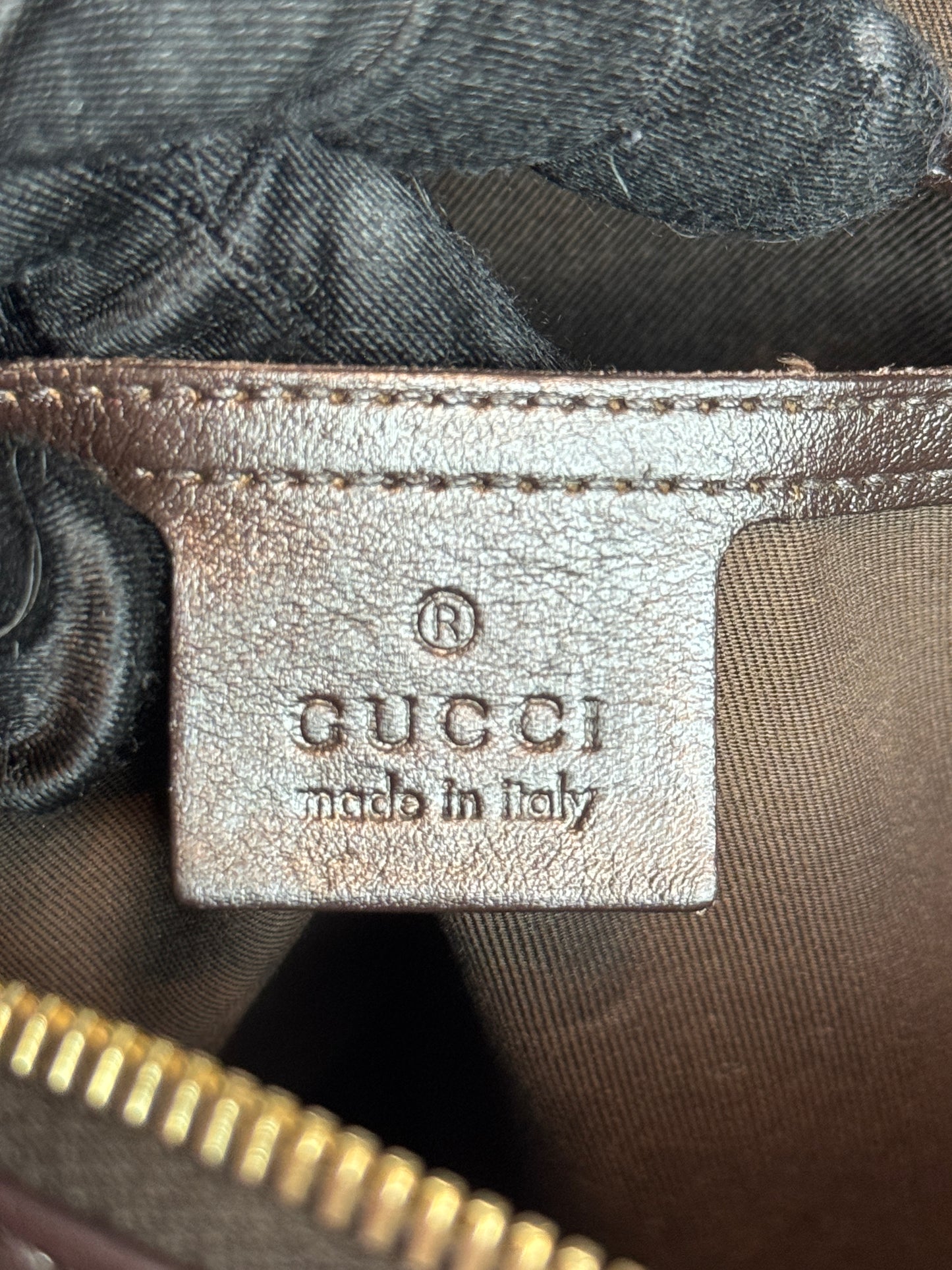 GUCCI Joy Boston GG Coated Canvas Brown