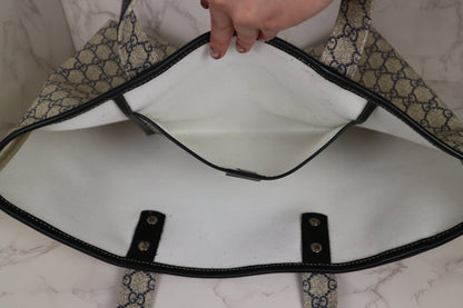 Gucci Web Loop Tote GG Supreme Navy