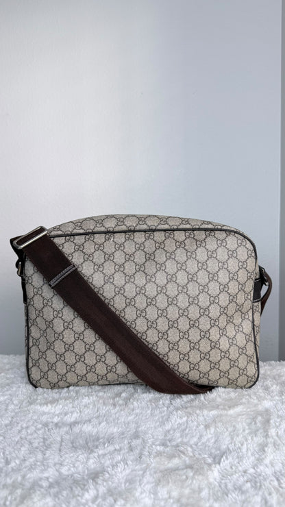 GUCCI Front Zip Camera GG Coated Canvas Large