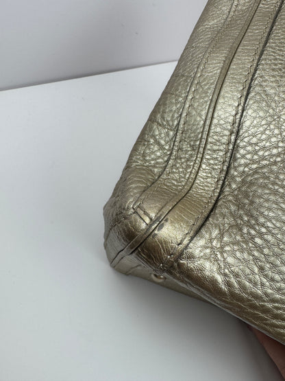 Gucci Bella Tote Leather Metallic Gold