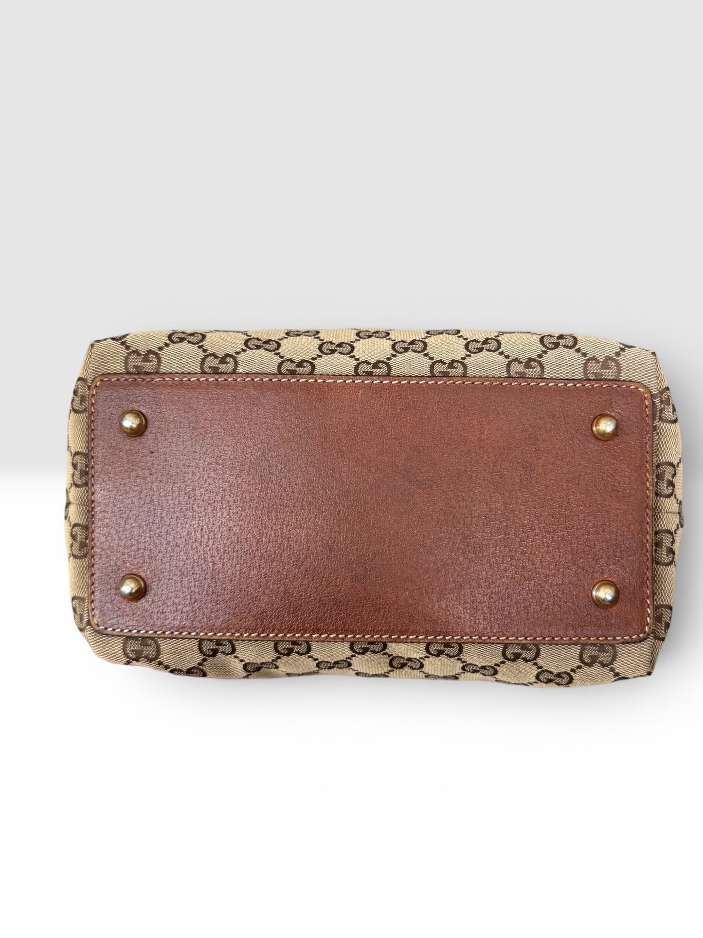 Gucci GG Canvas Top Handle Bamboo Brown