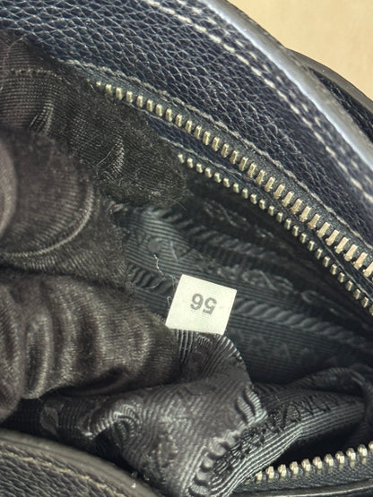 PRADA Pocket Leather Messenger Navy