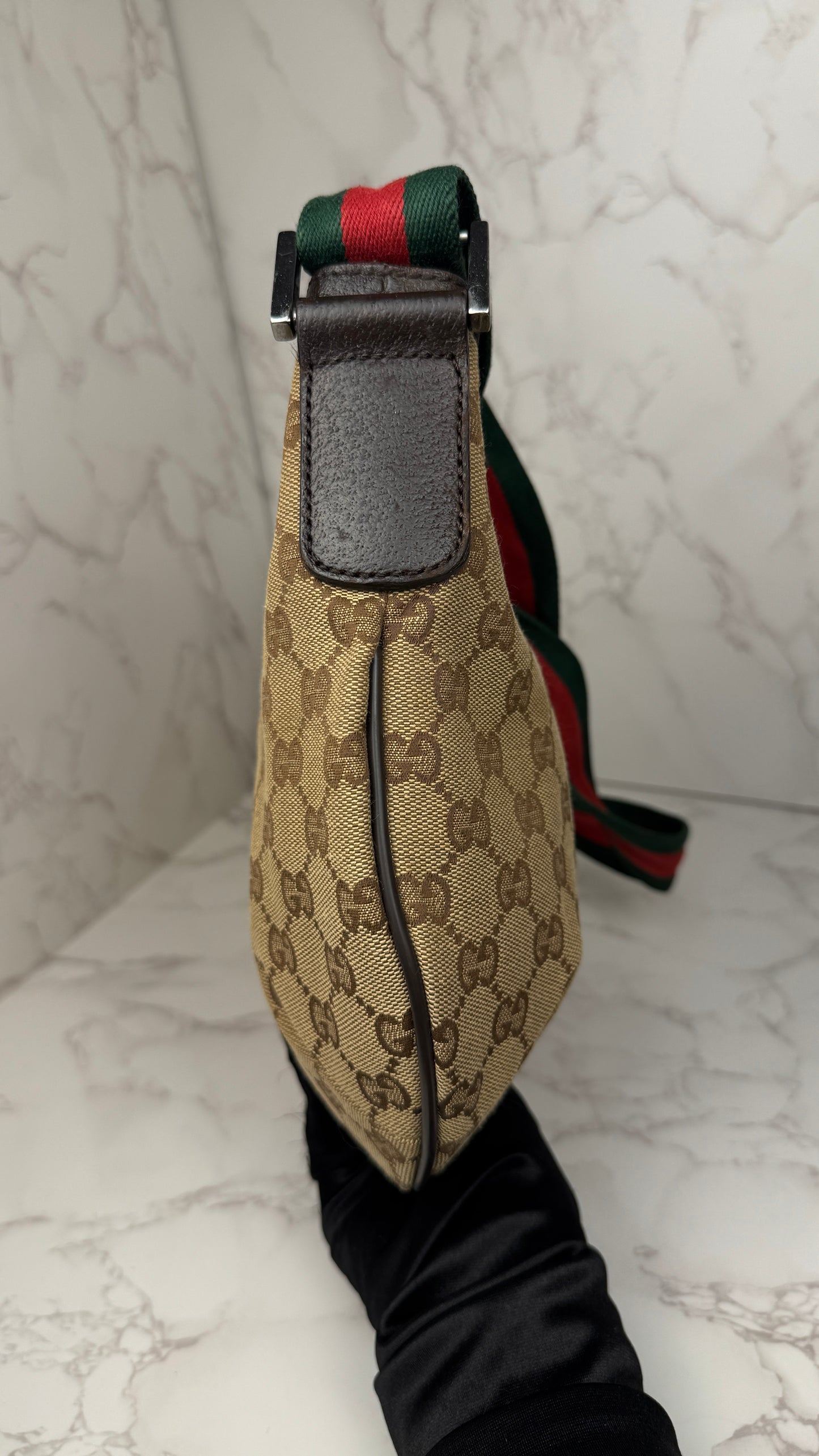 Gucci Half-Moon Wen Strap hobo brown