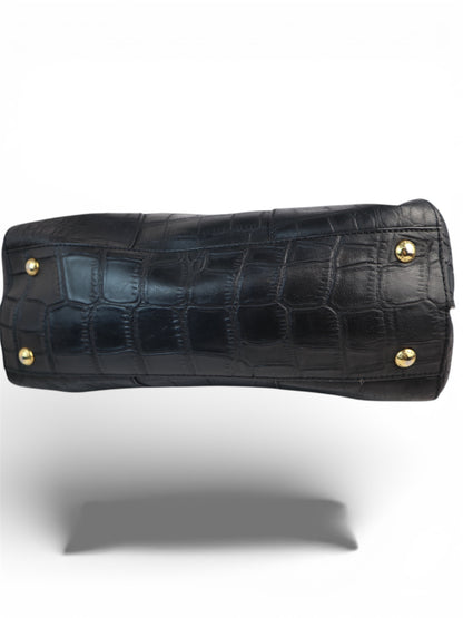 Prada Croc-Embossed Leather Top Handle Bag – Medium