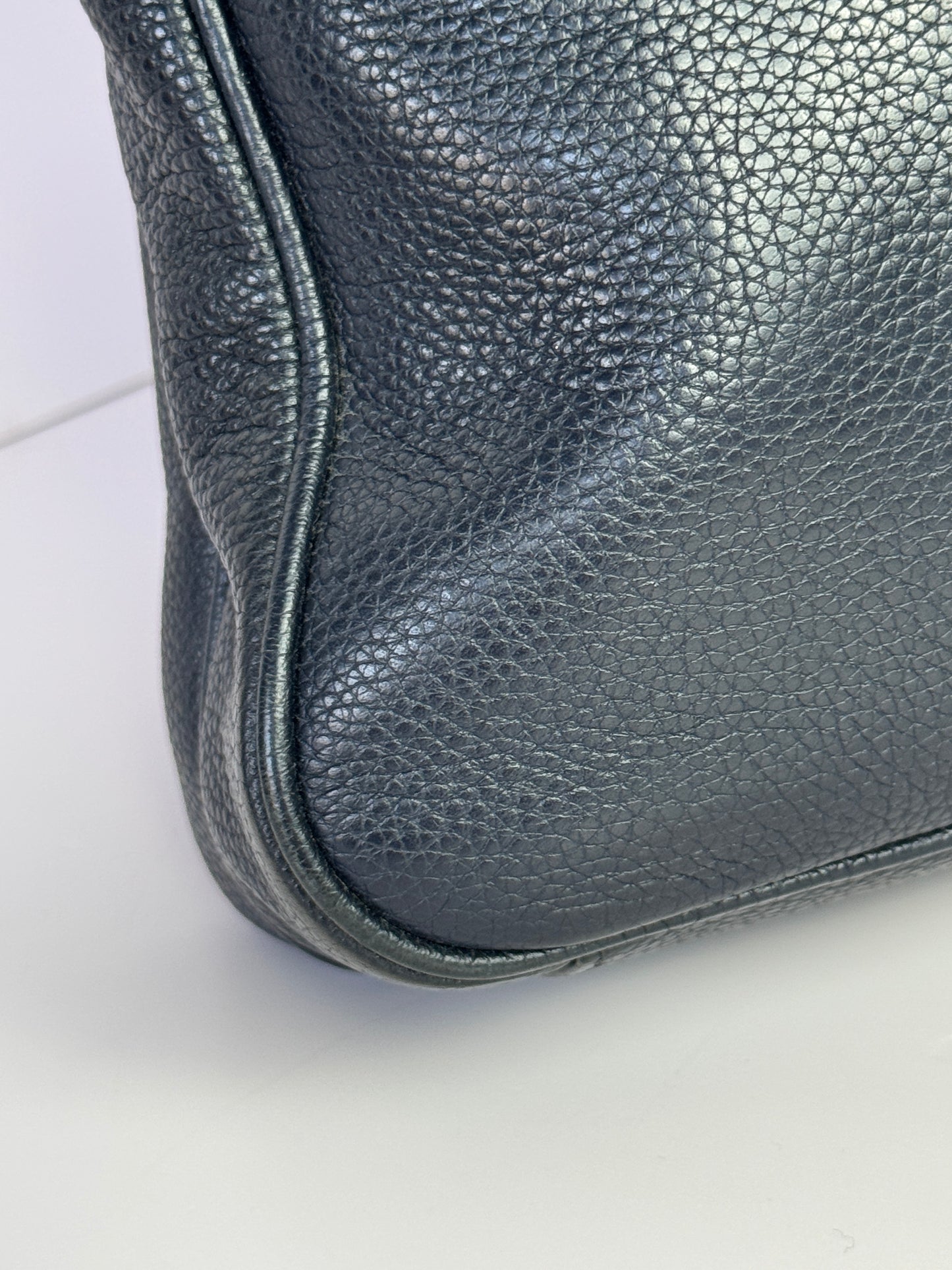 PRADA Pocket Leather Messenger Navy