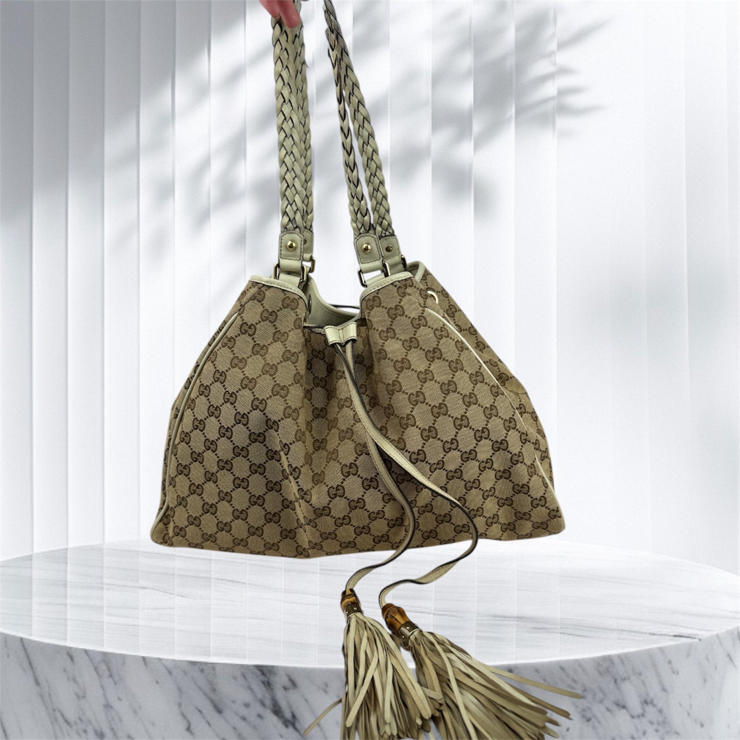 Gucci Peggy Tote GG Canvas Large Cream