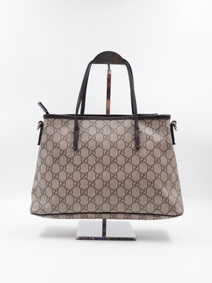 Gucci Small Tote W Strap GG Coated Canvas Brown