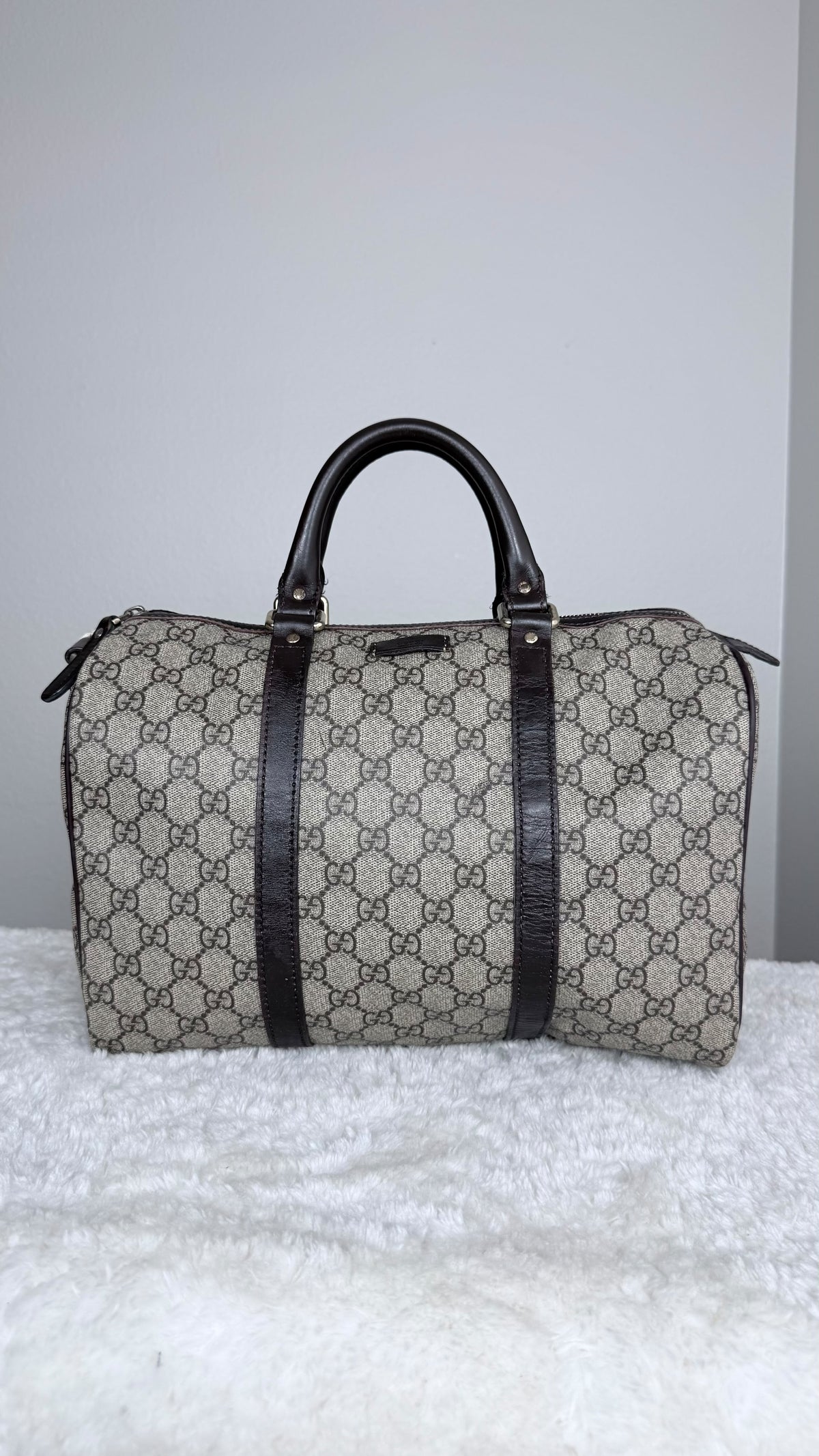 GUCCI Joy Boston GG Supreme Coated canvas Brown