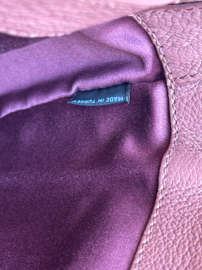 MIU MIU Pink Leather Madras Top Handle two tone