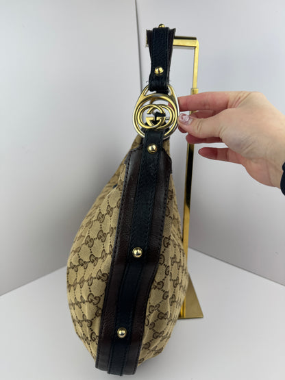 Gucci Hobo GG Interlocking Canvas Brown