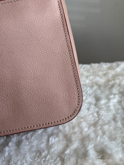 MIU MIU Pink Leather Madras Top Handle two tone