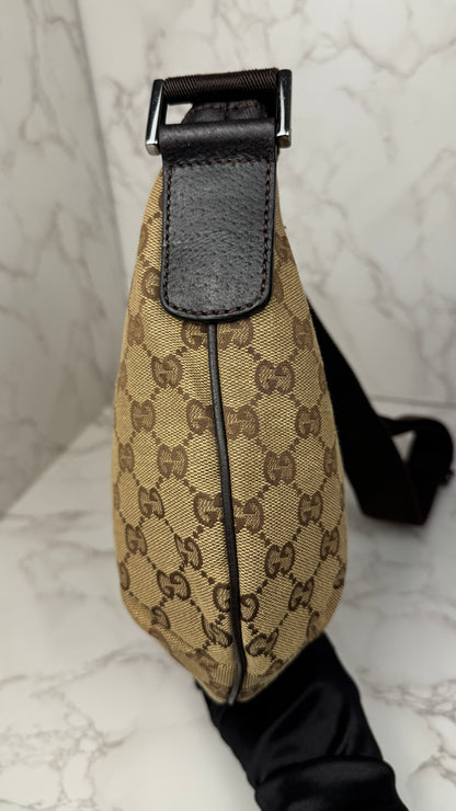 Gucci Half Moon Saddle Crossbody Brown