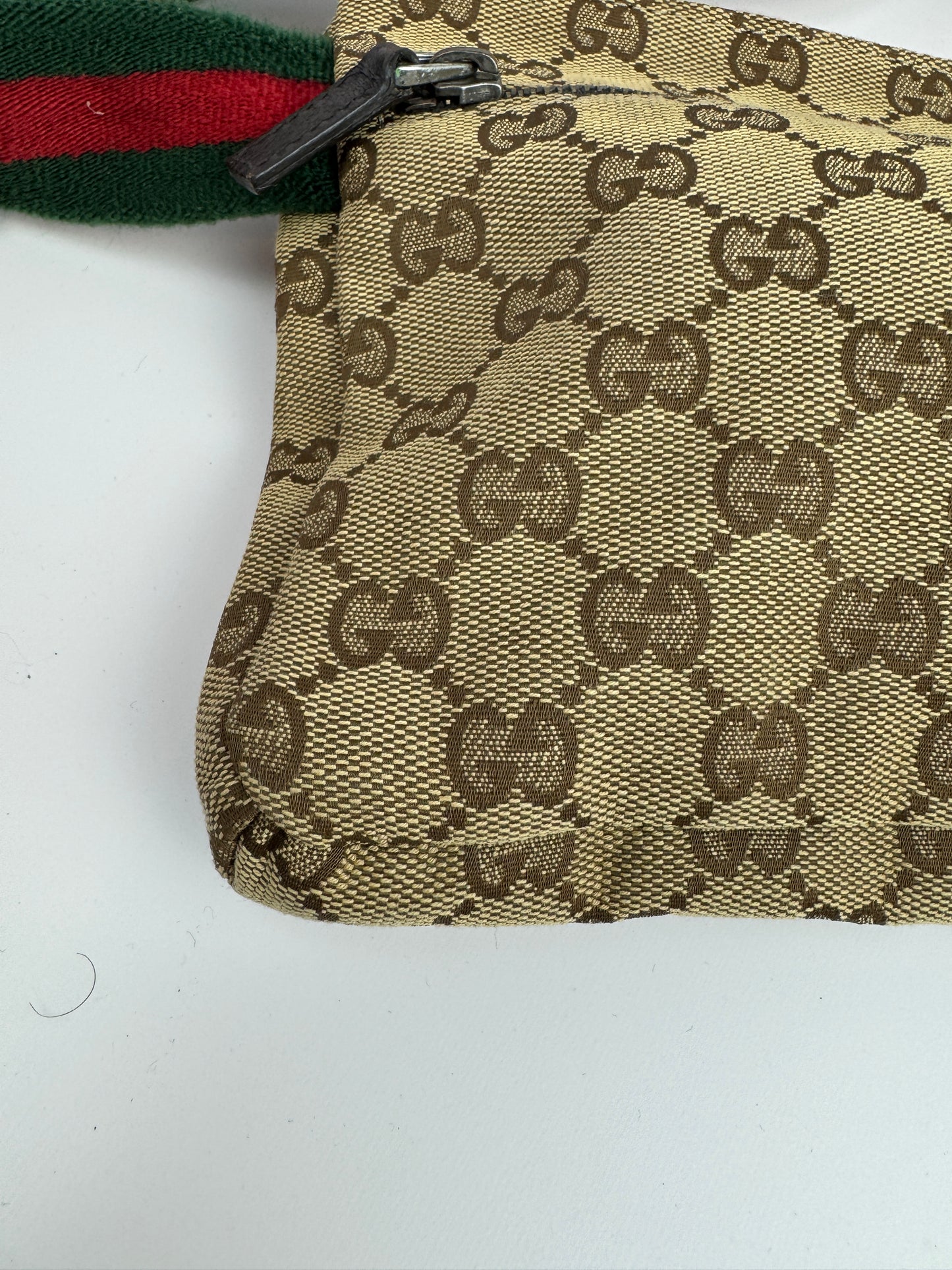 Gucci Web Stripe Belt Bag GG Canvas Brown