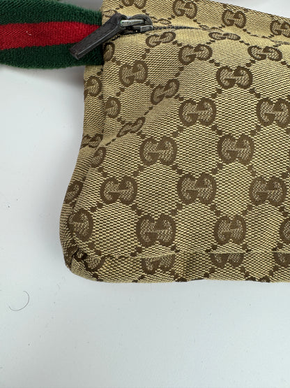 Gucci Web Stripe Belt Bag GG Canvas Brown