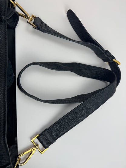 Prada Pattina Convertible Vitello Diano Leather bag Black