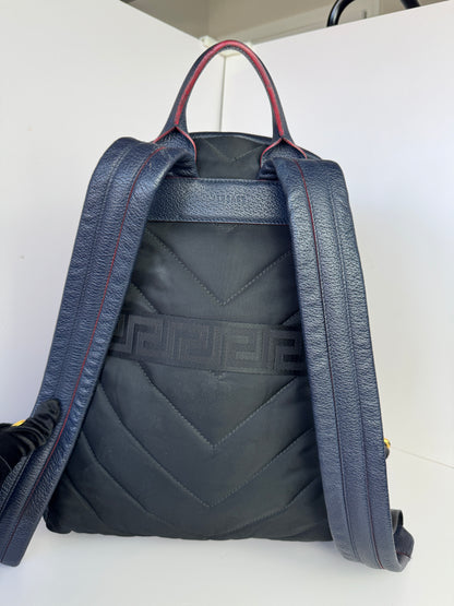 VERSACE La Medusa Backpack in Navy Leather
