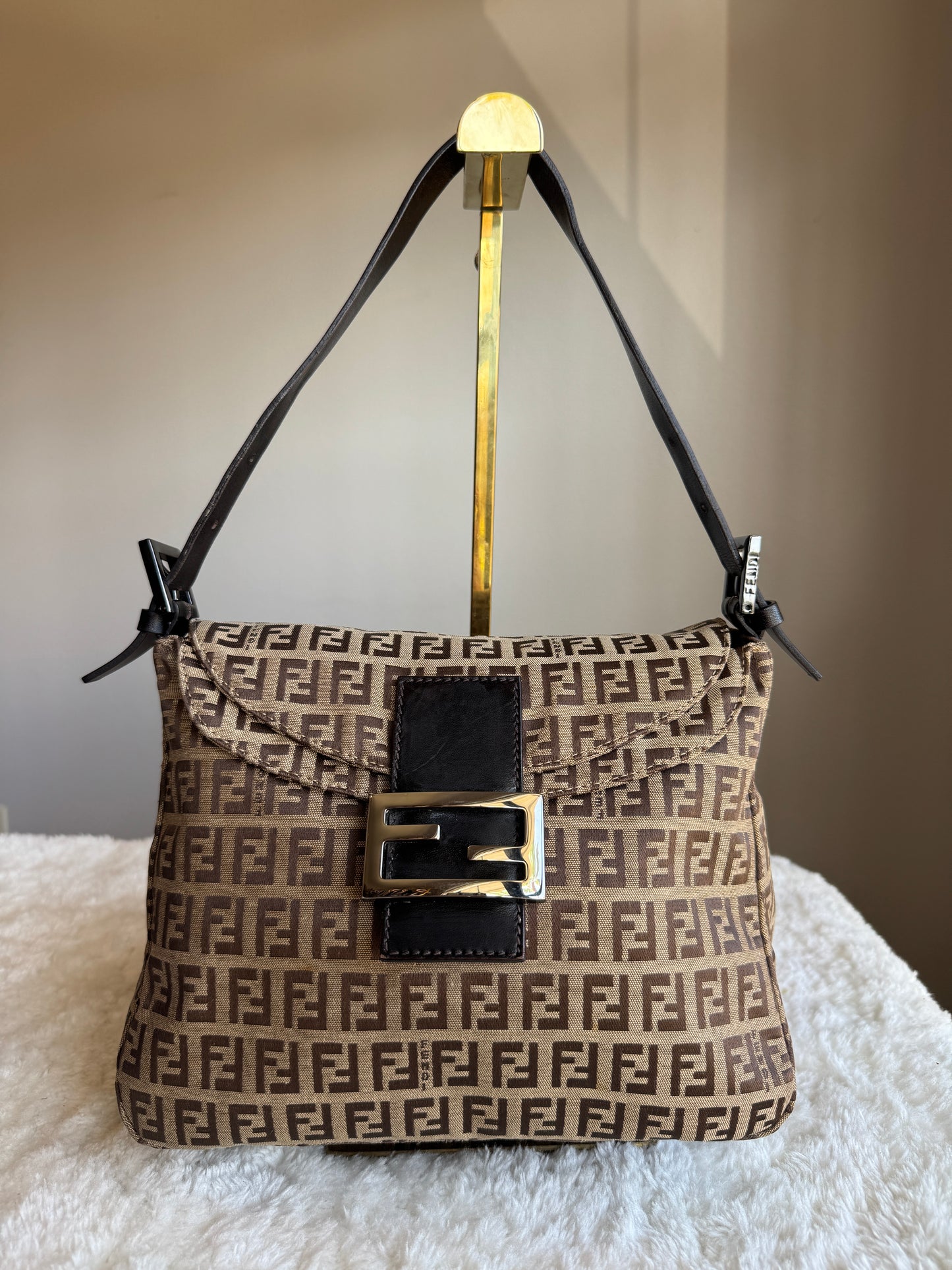 FENDI Zucchino Mama Canvas Dark brown